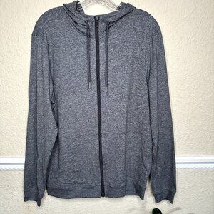 Alfani Intimates Men's Active Full Zip Jacket Size Small Heathered Gray Stretch